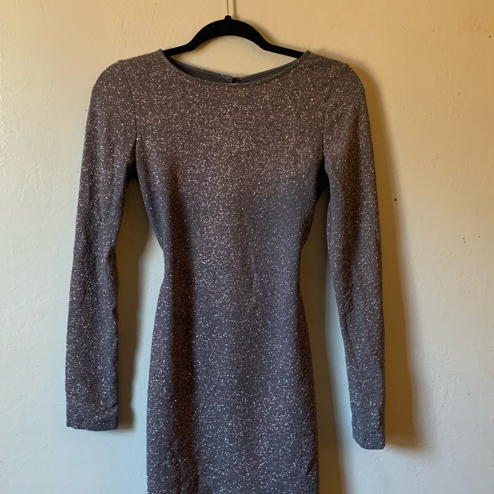 Sliver dress with rose gold glitter